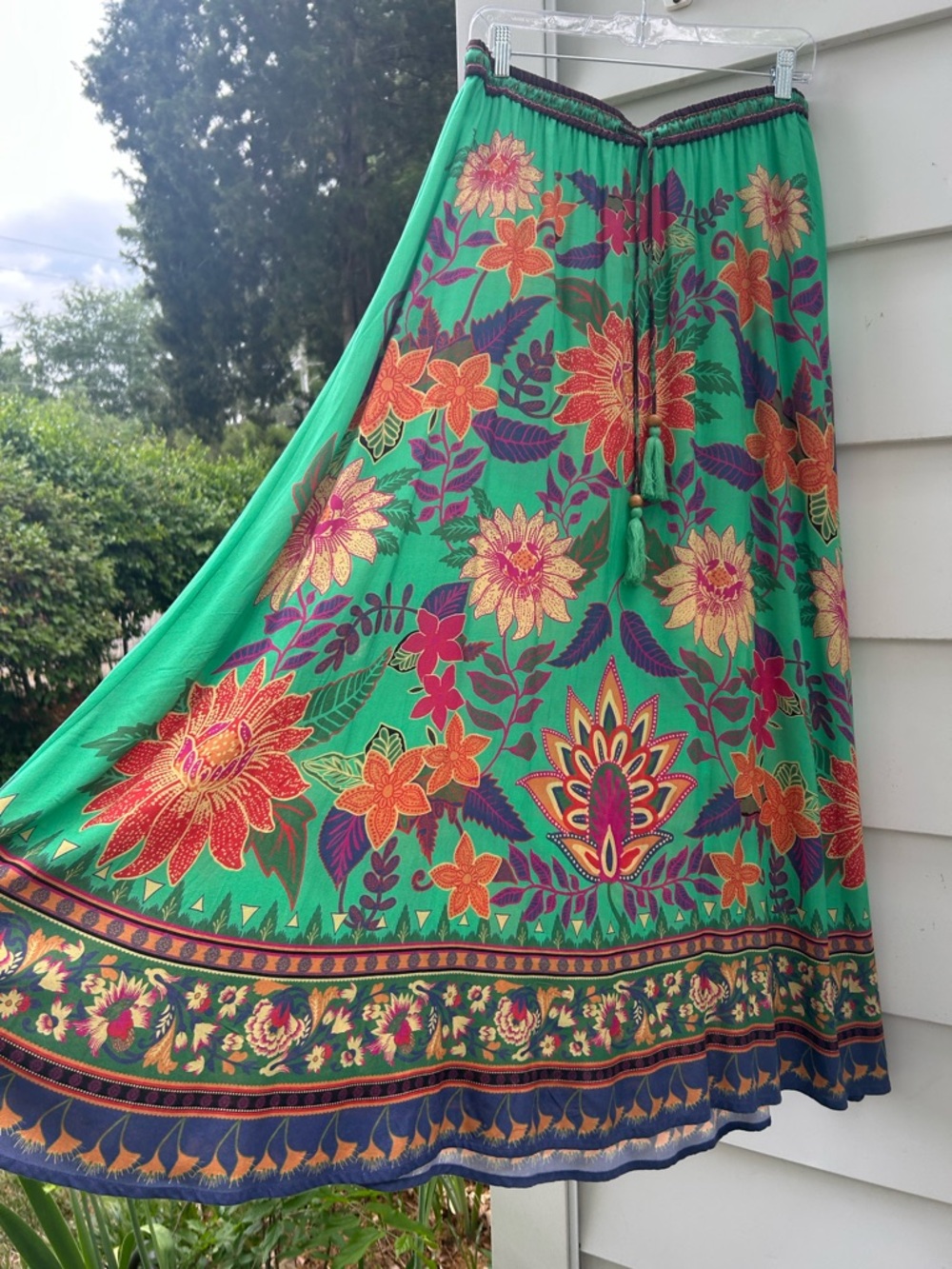 Flash sale! NWT NATURAL LIFE folklore boho maxi skirt size large boho hippie